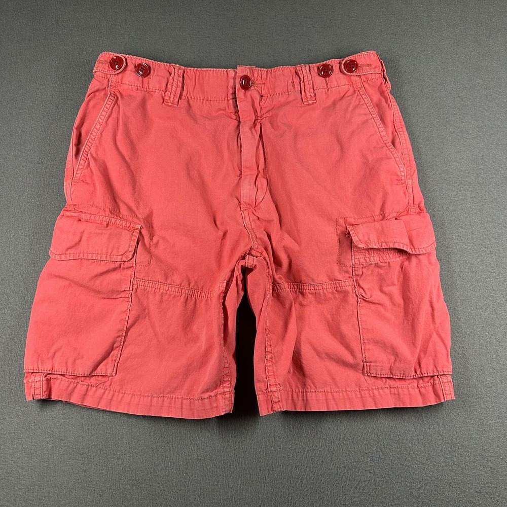 Polo Ralph Lauren Cargo Shorts Mens 32 Red Cotton Utility Pockets 9 Inseam Chino